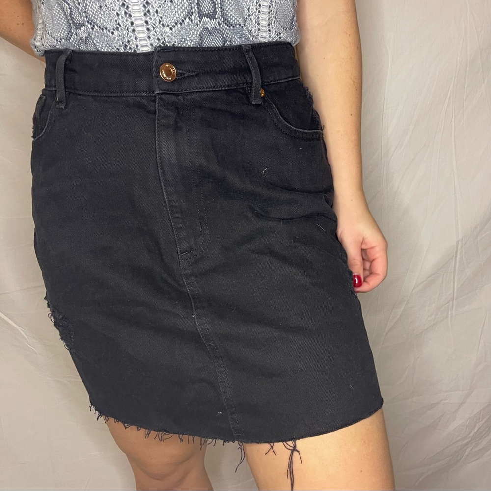 🤍 black denim skirt 🤍
